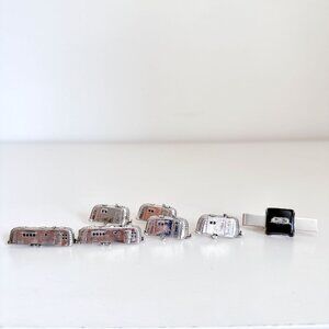 VINTAGE AIRSTREAM TIE CLIPS AND CUFFLINKS - 7 PCS